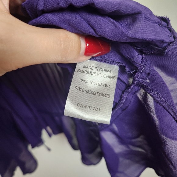 Vintage 90s Purple Ruffle Sheer Top Blouse Whimsygoth Goth Fairycore Medium Y2k - Picture 11 of 13